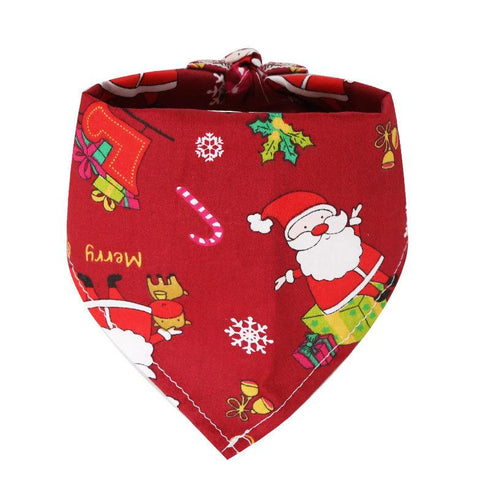 Small, medium and large dog dog cat triangle saliva towel Christmas decorative scarf